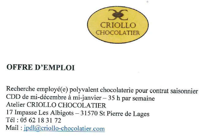 Offre emploi Criollo