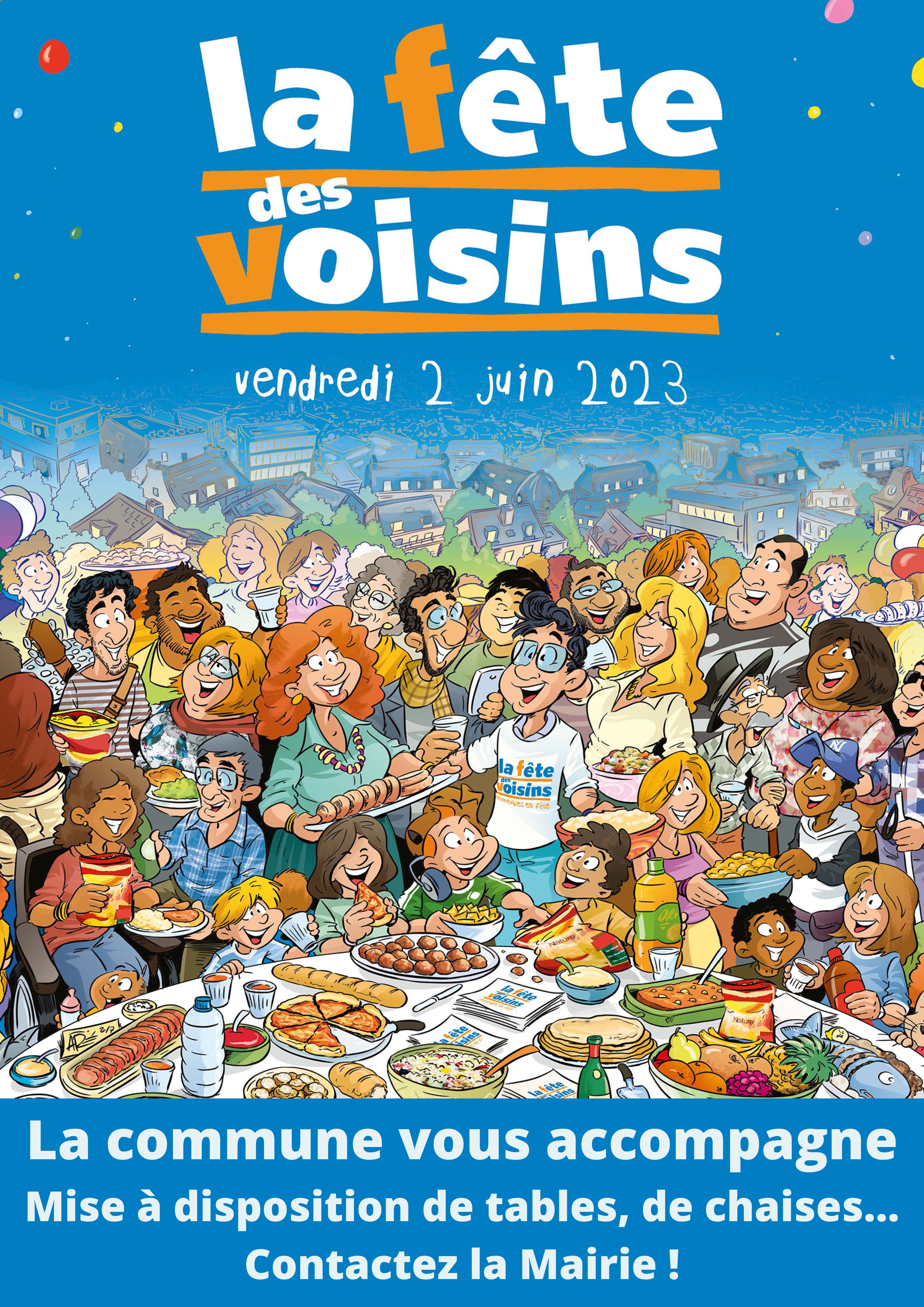 Affiche Fête des voisins 2023 (84.1ÂÂ ×ÂÂ 118.9ÂÂ cm)